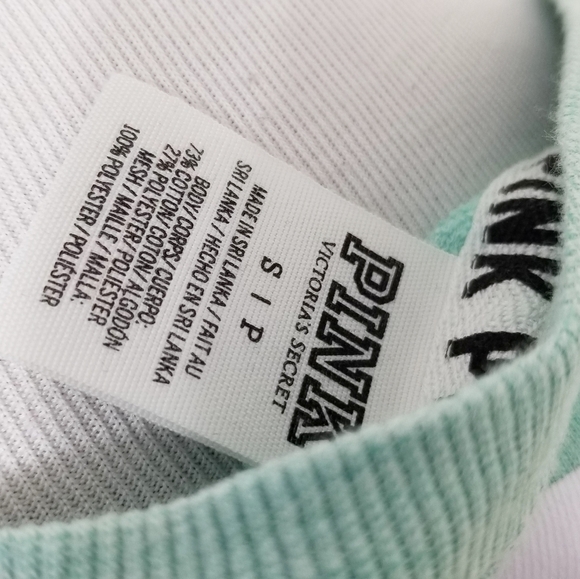 VS PINK aqua sweatshirt mint green mesh sides small - Picture 7 of 7